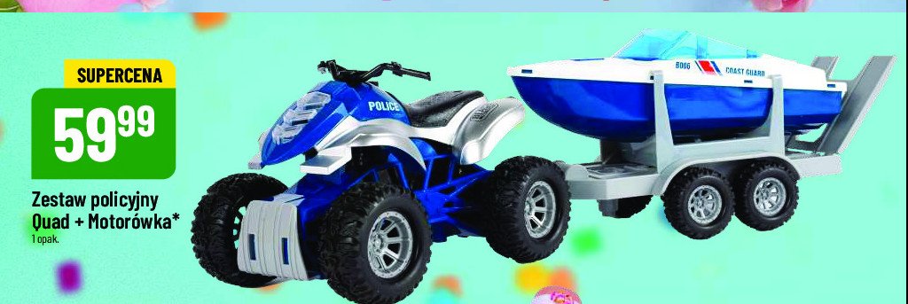 Zestaw policyjny quad + motorówka promocja