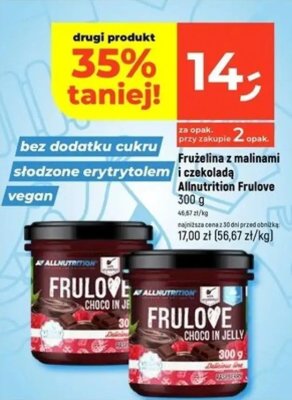 Frużelina z malinami i czekoladą Allnutrition Frulove 300g promocja w Dealz