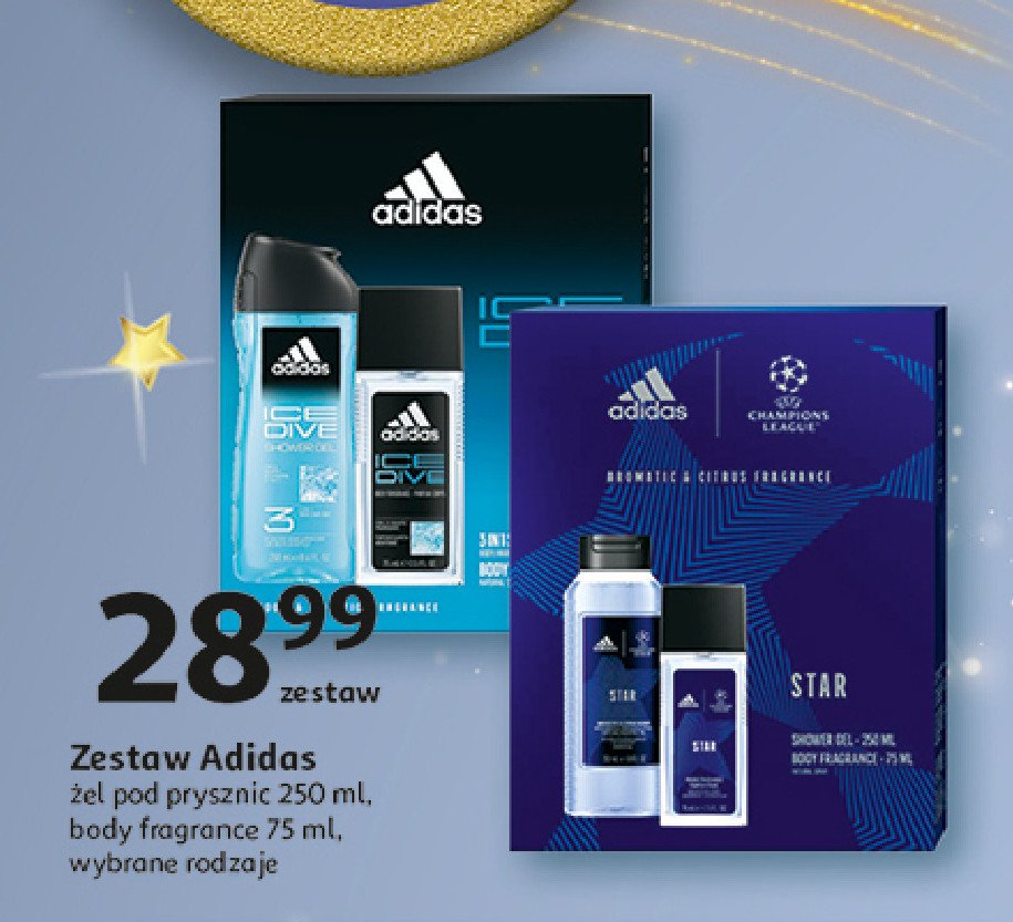 Zestaw w pudełku ice dive żel pod prysznic 250 ml + dezodorant w szkle 75 ml Adidas zestawy Adidas cosmetics promocja