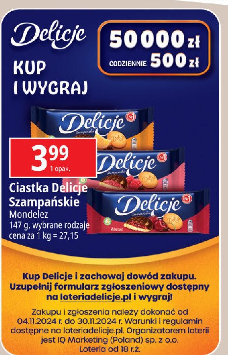 Ciastka z galaretką malinową Delicje szampańskie promocja