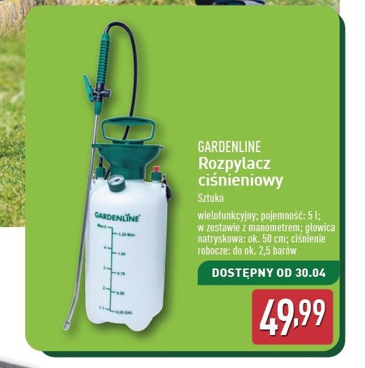 Rozpylacz ciśnieniowy 5 l GARDEN LINE promocja w Aldi