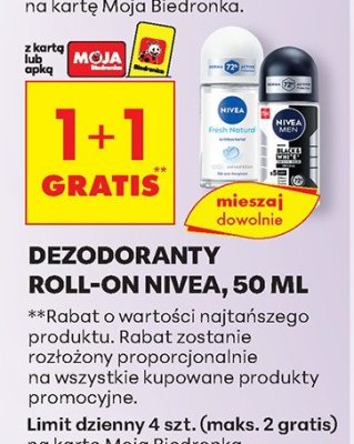 Dezodorant roll-on 1+1 GRATIS promocja w Biedronka