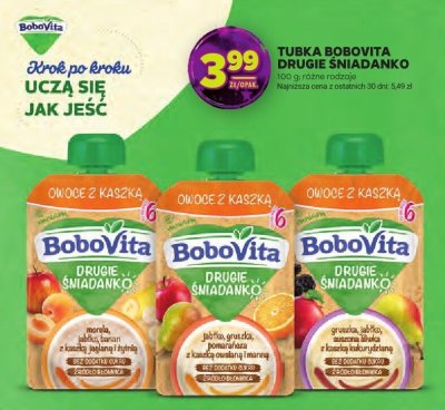 Tubka BoboVita Drugie Śniadanko różne rodzaje promocja w Stokrotka