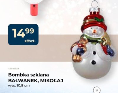 Bombka szklana BAŁWANEK, MIKOŁAJ promocja w PSB Mrówka