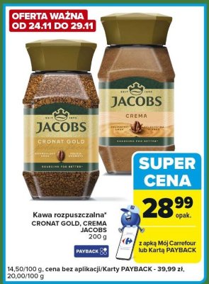 Kawa rozpuszczalna CRONAT GOLD JACOBS promocja w Carrefour Express