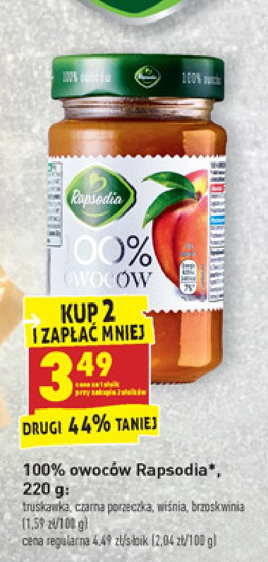 Dżem wiśniowy Rapsodia 100% owoców promocja