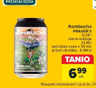 Napoj Pragers kombucha original promocja w Carrefour Market