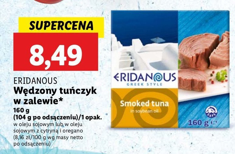 Tuńczyk wędzony z sokiem cytrynowym i oregano Eridanous promocja