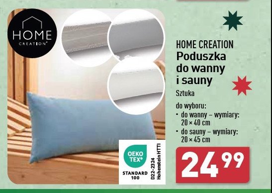 Poduszka do wanny i sauny 20 x 40 cm Home creation promocja