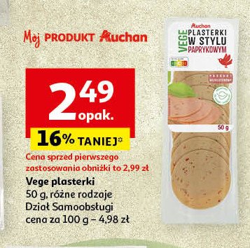 Plasterki w stylu paprykowym Auchan różnorodne (logo czerwone) promocja