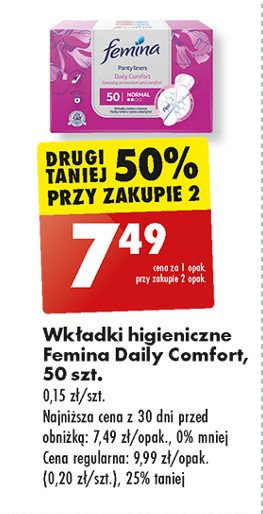 Wkładki daily comfort Femina promocja