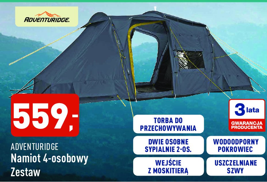 Namiot 4-osobowy ADVENTURIDGE promocja