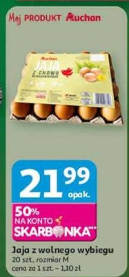 Jaja z wolnego wybiegu 20 szt. rozmiar M promocja w Auchan
