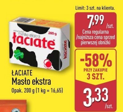 Masło ekstra Łowickie promocja w Aldi