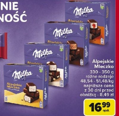 Czekoladki czekoladowe Milka alpejskie mleczko promocja