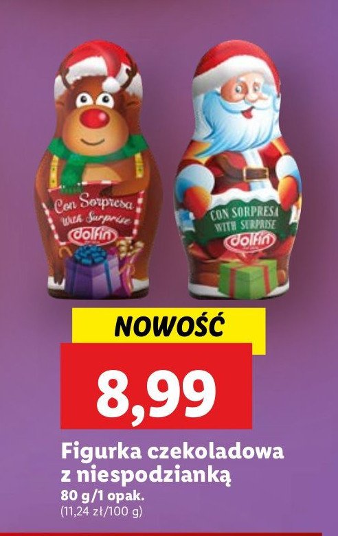 Figurka czekoladowa renifer DOLFIN promocja