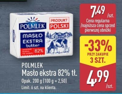 Masło ekstra 82% tł.  promocja w Aldi