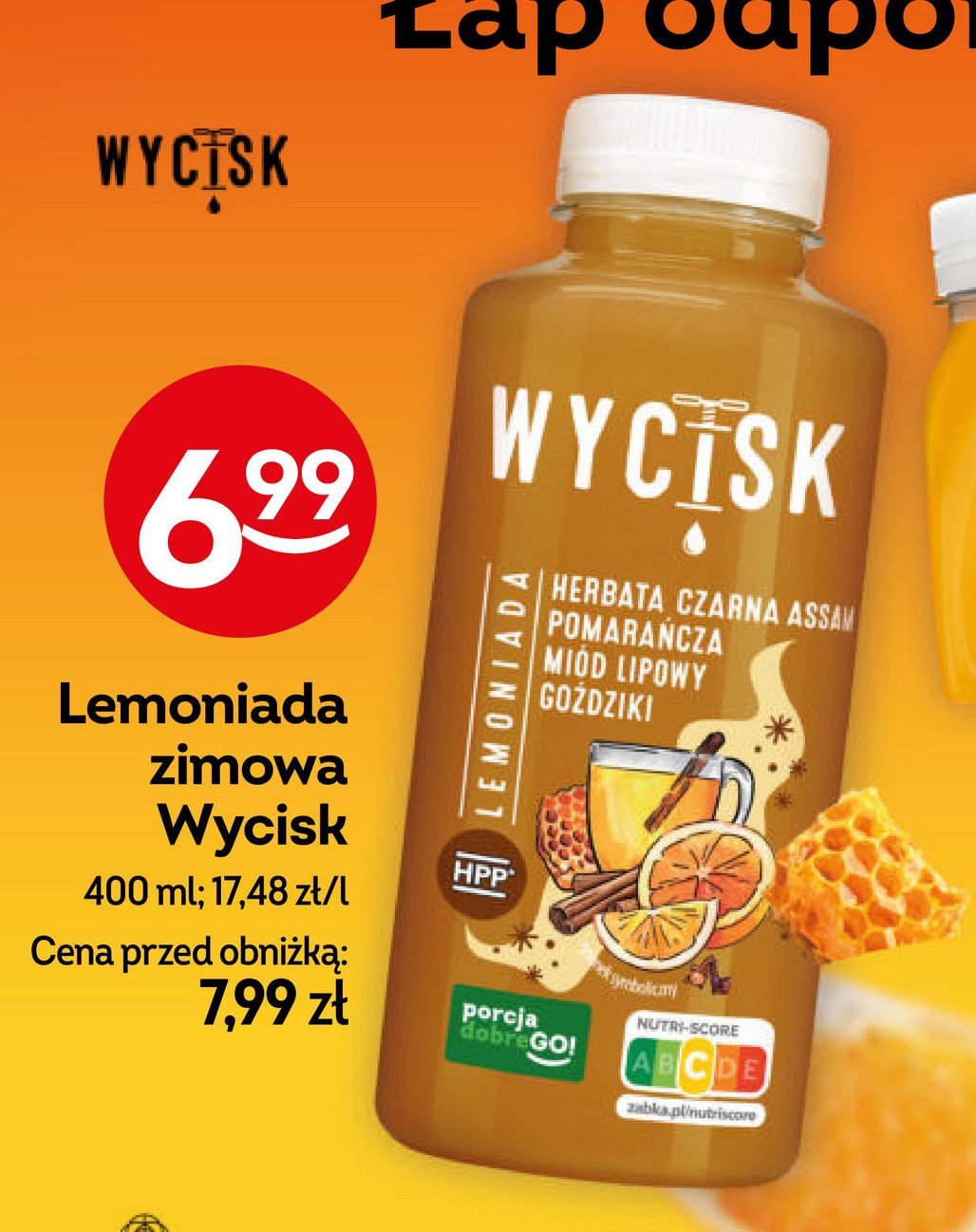 Lemoniada herbata czarna assam pomarańcza miód lipowu goździki Wycisk promocja