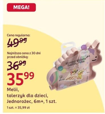 Talerzyk do dzieci Melli Jednorożec, 6m+, 1 szt. promocja w Rossmann