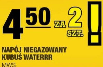 Napój niegazowany Kubuś Waterrr promocja w SPAR