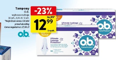 Tampony O.B. promocja w Intermarche