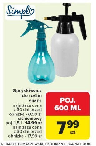 Spryskiwacz 600 ml Simpl promocja w Carrefour