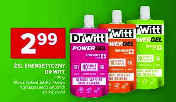 Żel energetyczny zielone jabłko DR WITT POWER GEL promocja