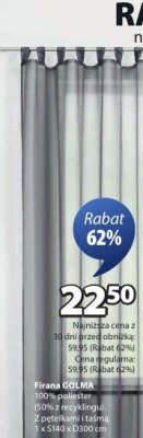 Zasłona GOLHA promocja w Jysk
