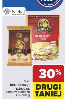 Ser bez laktozy Džiugas tarty, w płatkach promocja w Carrefour