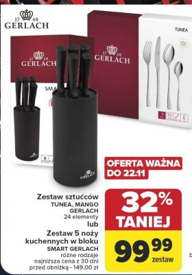 Zestaw 5 noży kuchennych w bloku SMART  promocja w Carrefour