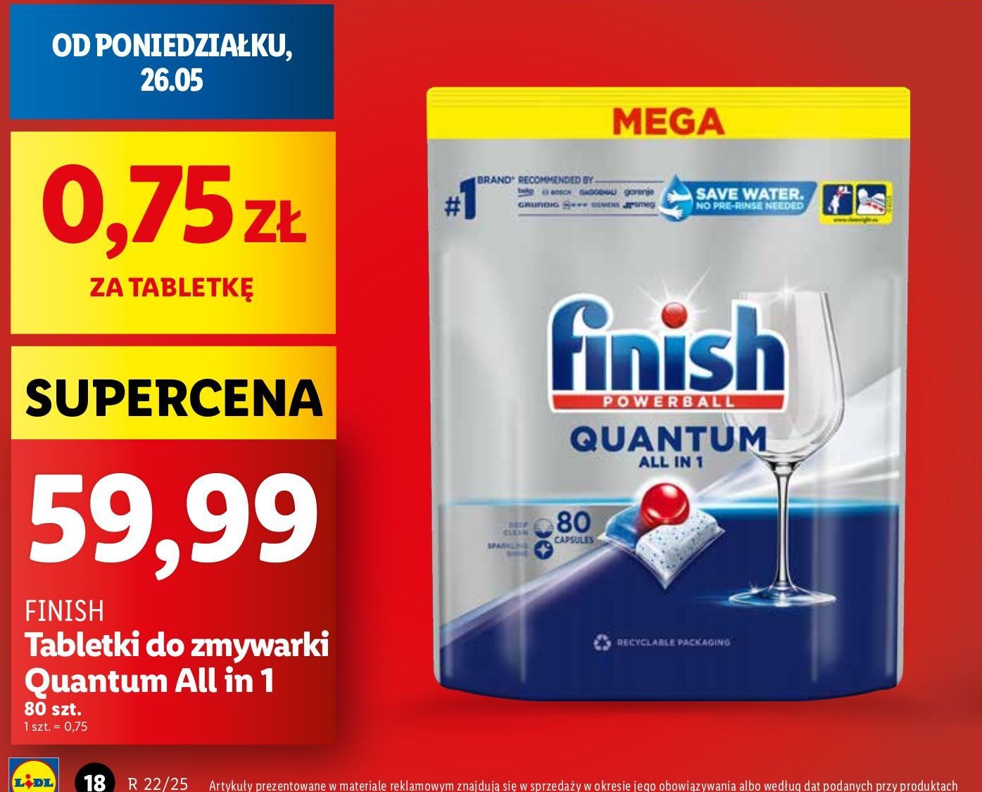 Tabletki do zmywarek Finish quantum promocja w Lidl