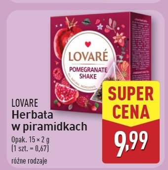 Herbata ekspresowa pomegranate shake Lovare promocja w Aldi