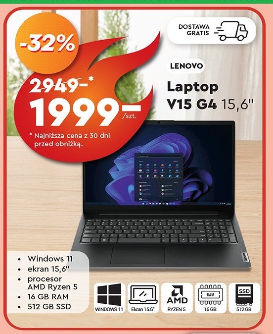 Laptop v15 g4 Lenovo promocja w Biedronka
