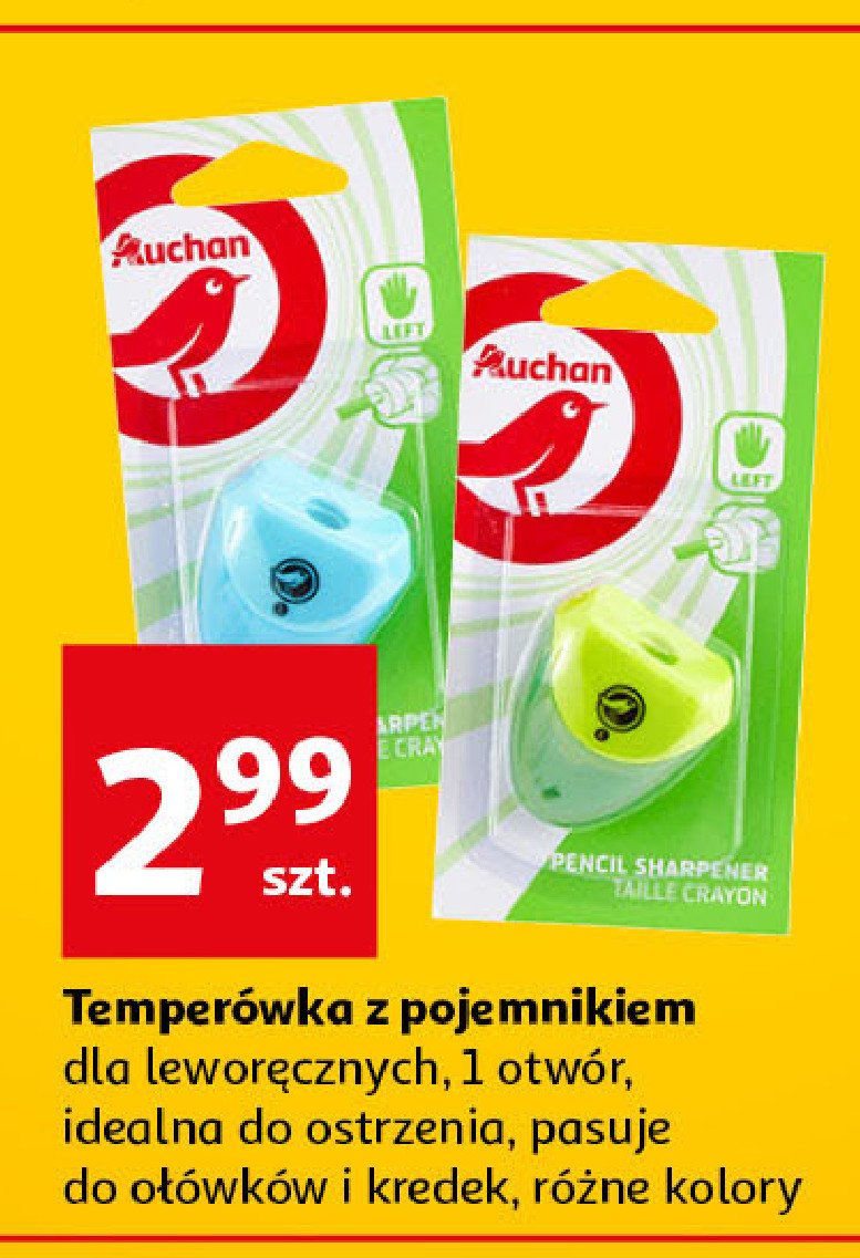 Temperówka dla leworęcznych Auchan promocja