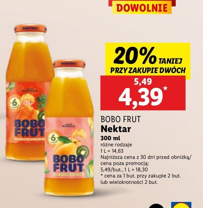 Sok jabłko i marchewka Bobo frut promocja