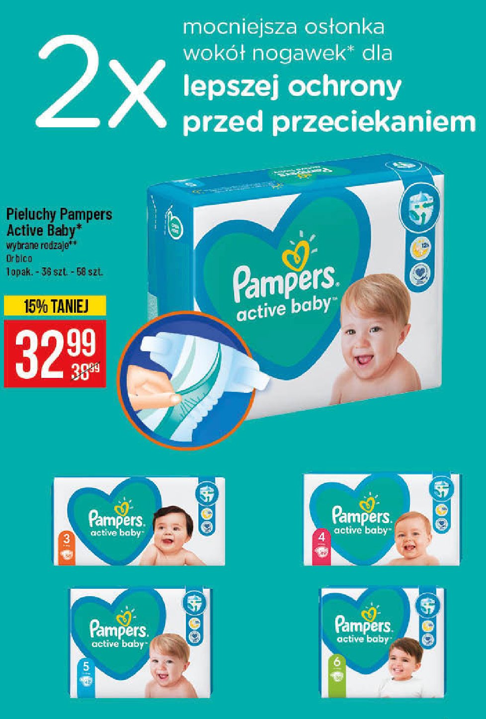 Pieluchy dla dzieci maxi Pampers active baby promocja