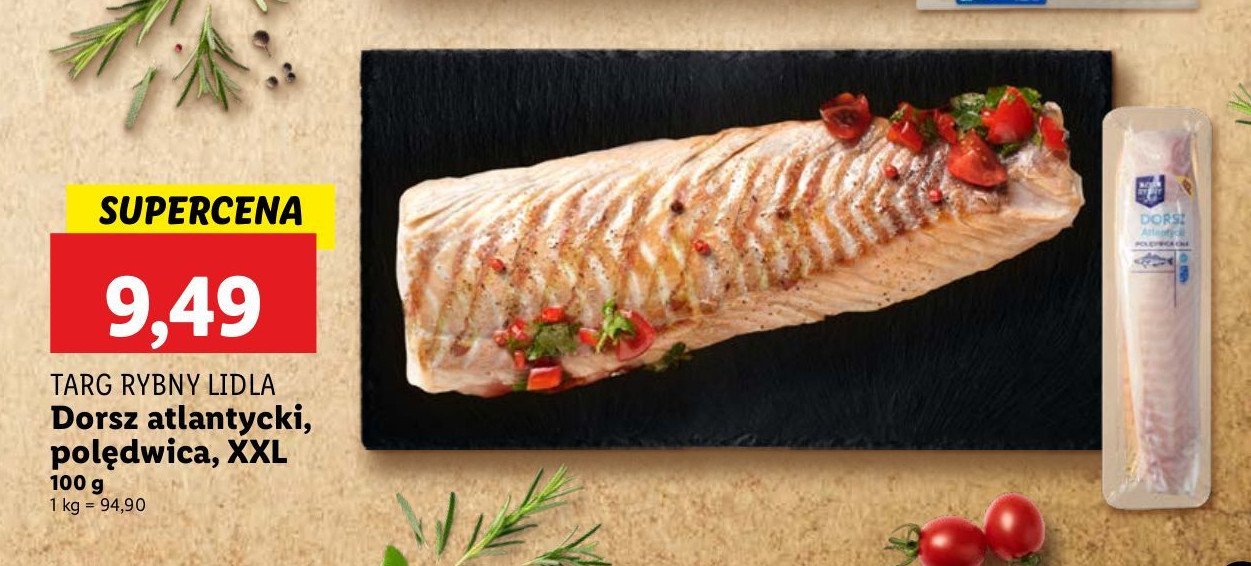 Dorsz atlantycki filet xxl Rybny targ lidla promocja