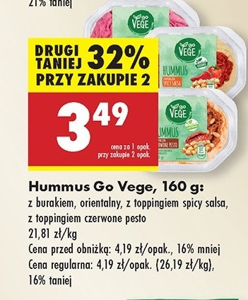 Hummus z toppingiem spicy salsa Govege promocja