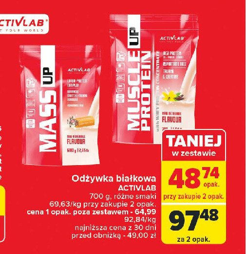 Odżywka wpc 80 standard wanilia Activlab promocja w Carrefour Market