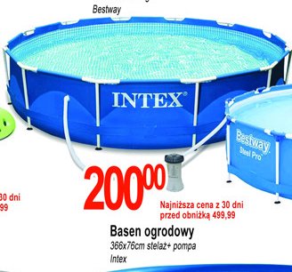 Basen rozporowy ze stela偶em 366 x 76 cm Intex promocja