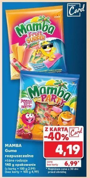 Guma rozpuszczalna Mamba magic fruit surfer promocja w Kaufland