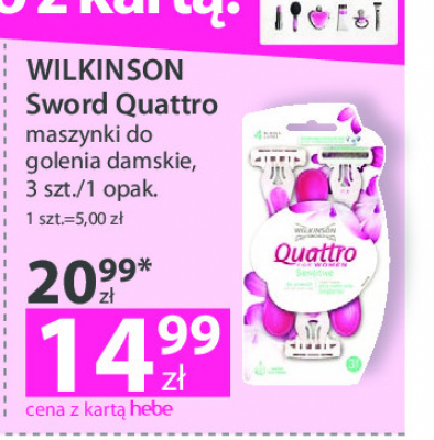 Maszynka do golenia regular Wilkinson quattro for women promocja