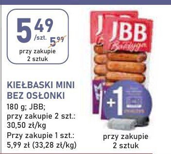 Kiełbaski mini bez osłonki JBB promocja w Stokrotka
