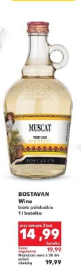 Wino BOSTAVAN MUSCAT białe półsłodkie promocja w Kaufland
