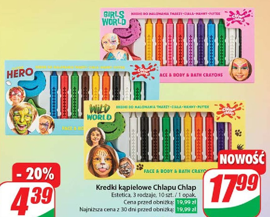 Kredki do kąpieli Chlapu chlap promocja w Dino