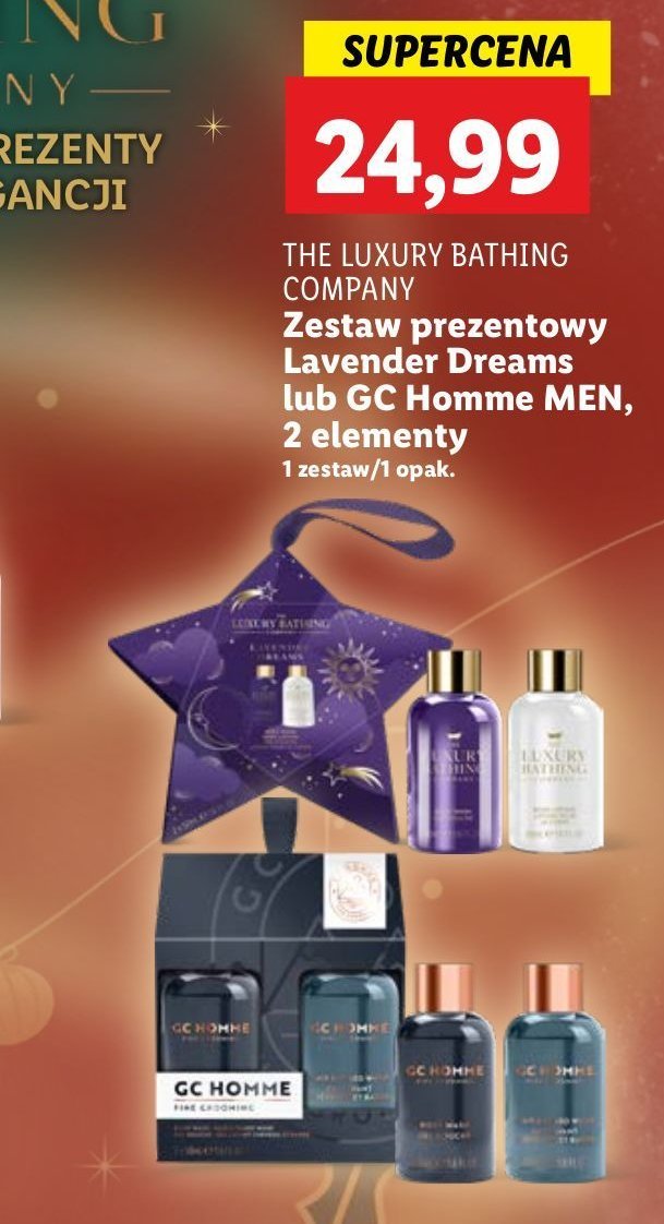 Zestaw w pudełku gc homme: żel pod prysznic 50 ml + szampon do włosów 50 ml The luxury bathing promocja