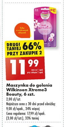 Maszynka do golenia Wilkinson my intuition comfort cherry blossom promocja w Biedronka