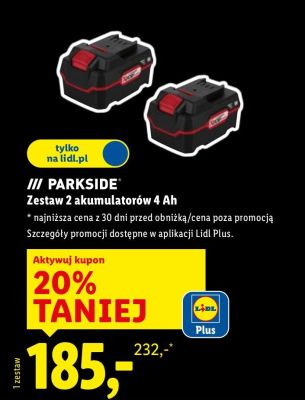 Zestaw 2 akumulatorów 4 Ah  promocja w Lidl