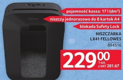 Niszczarka FELLOWES LX41 promocja w Selgros