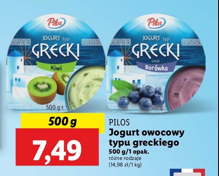 Jogurt grecki borówka Pilos promocja w Lidl